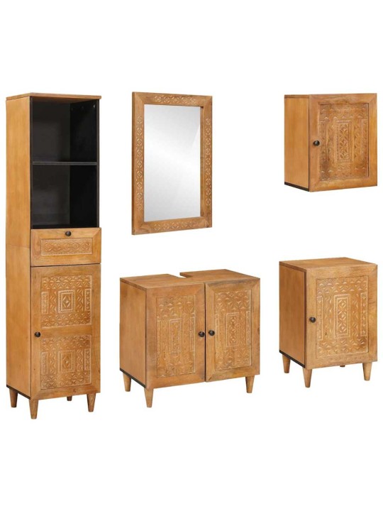 Vannas istabas mēbeļu komplekts 5 pcs brūna 38 x 33 x 160 cm