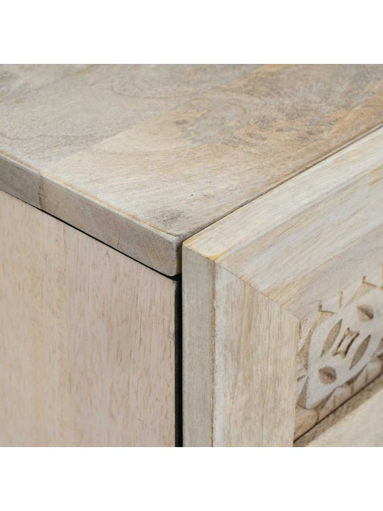 Puse 2 pcs balts 60 x 33 x 75 cm mango masīvkoks