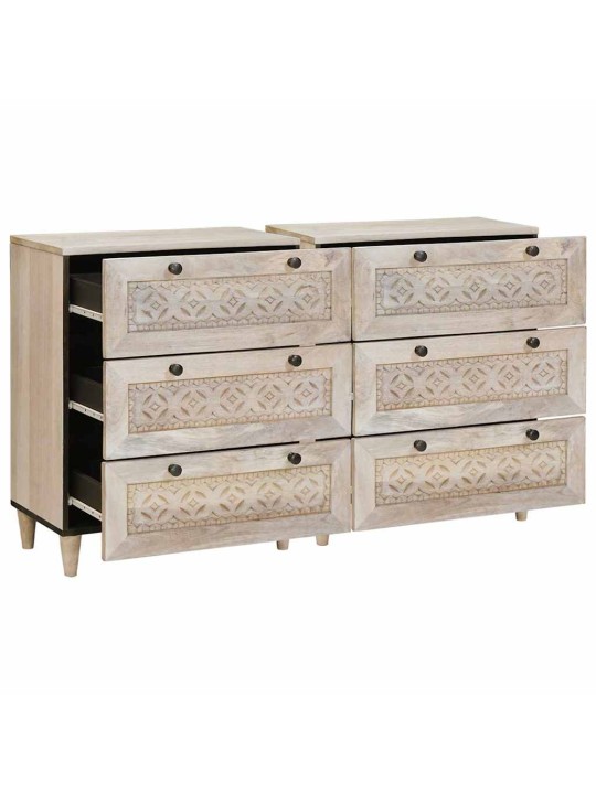 Puse 2 pcs balts 60 x 33 x 75 cm mango masīvkoks