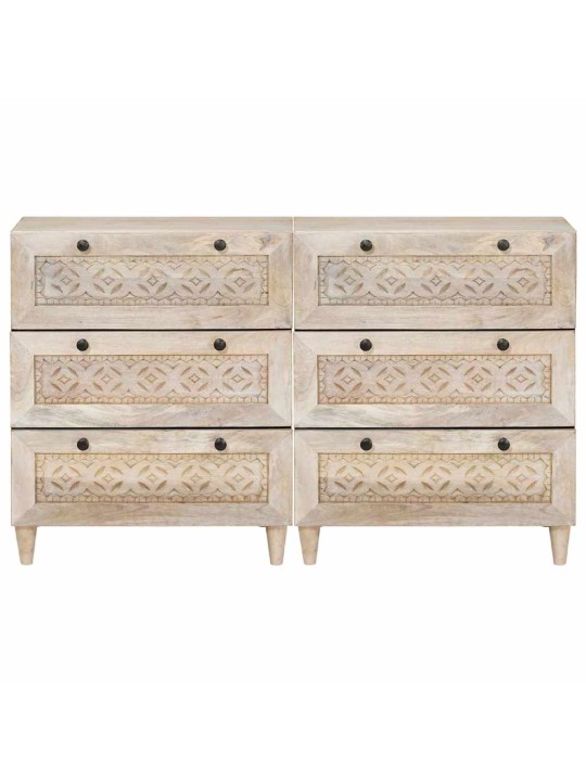 Puse 2 pcs balts 60 x 33 x 75 cm mango masīvkoks