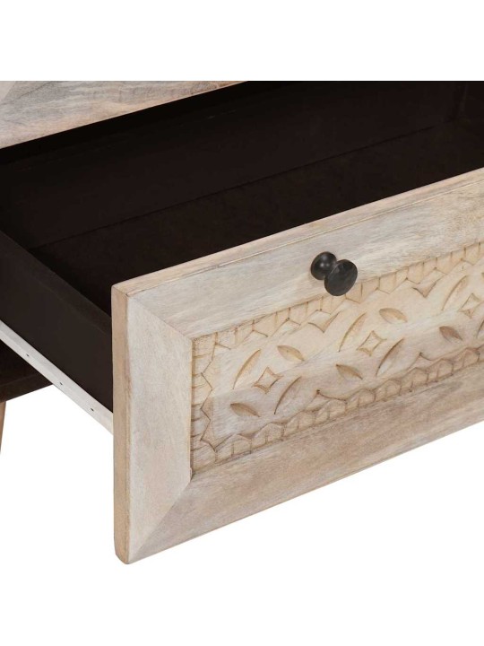 Puse 3 pcs balts 60 x 33 x 75 cm mango masīvkoks