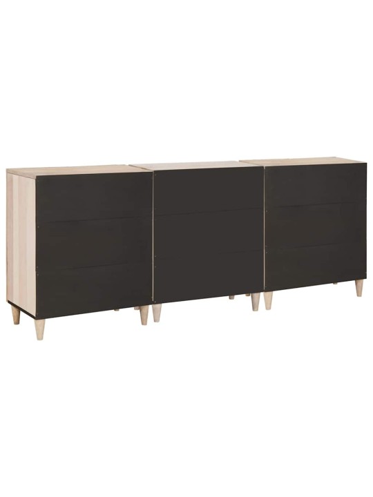 Puse 3 pcs balts 60 x 33 x 75 cm mango masīvkoks
