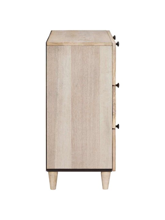 Puse 3 pcs balts 60 x 33 x 75 cm mango masīvkoks