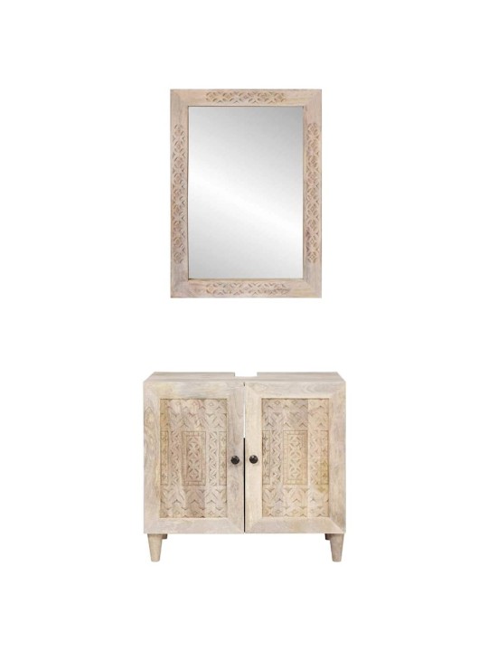 Vannas istabas mēbeļu komplekts 2 pcs balts 62 x 33 x 58 cm