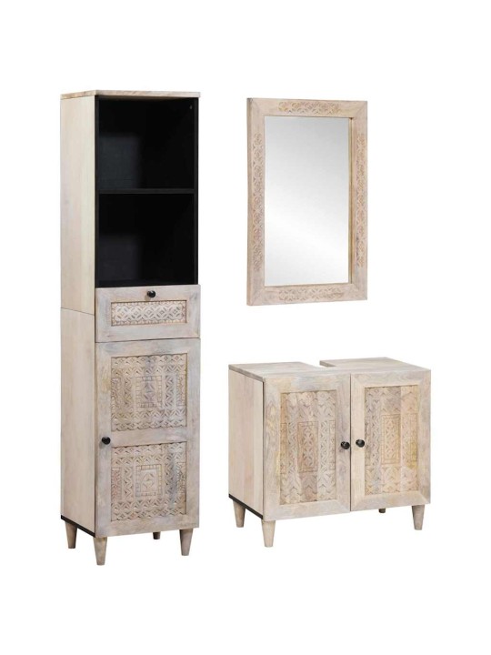 Vannas istabas mēbeļu komplekts 3 pcs balts 38 x 33 x 160 cm