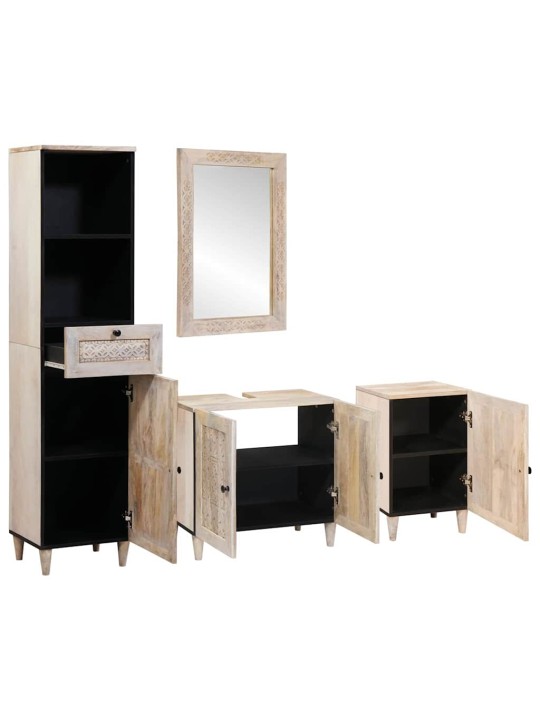 Vannas istabas mēbeļu komplekts 4 pcs balts 38 x 33 x 160 cm