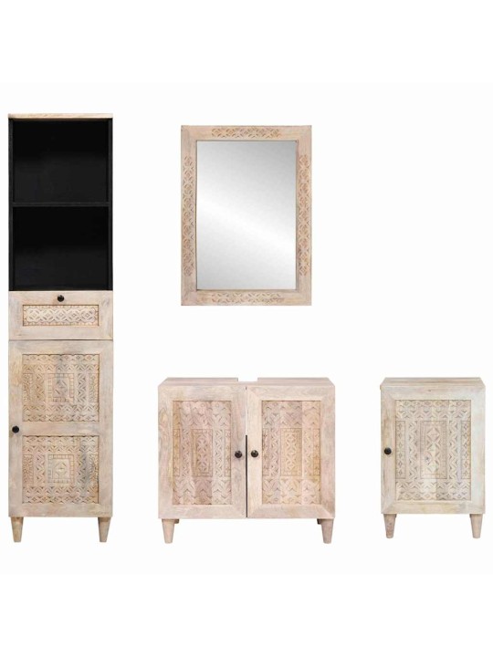 Vannas istabas mēbeļu komplekts 4 pcs balts 38 x 33 x 160 cm