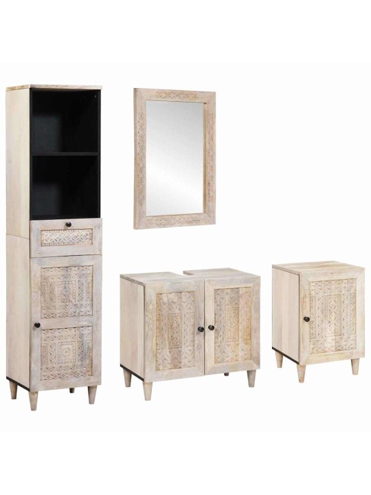 Vannas istabas mēbeļu komplekts 4 pcs balts 38 x 33 x 160 cm