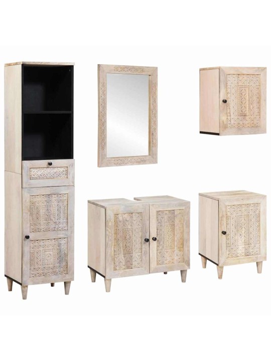 Vannas istabas mēbeļu komplekts 5 pcs balts 38 x 33 x 160 cm