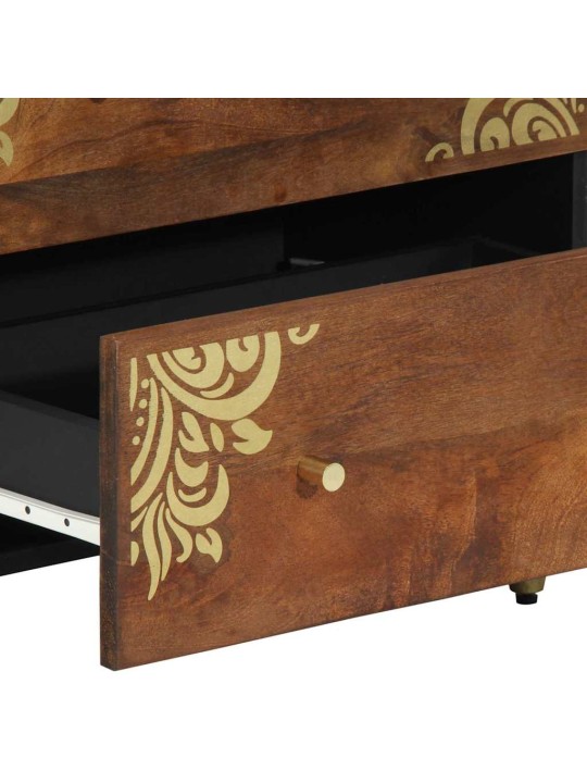 Kumode 2 pcs medus brūna 60 x 33.5 x 75 cm mango masīvkoks