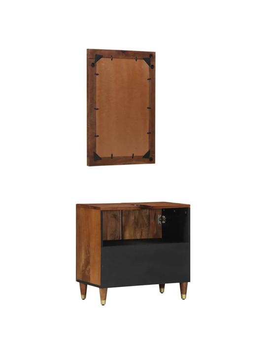 Vannasistabas komplekts ar durvīm 2 pcs brūna 62 x 33 x 58 cm