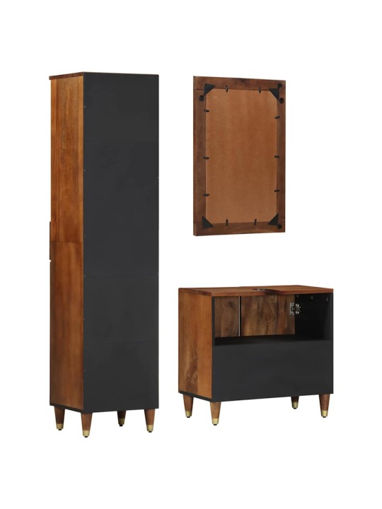 Vannasistabas mēbeļu komplekts 3 pcs brūna 62 x 33 x 58 cm