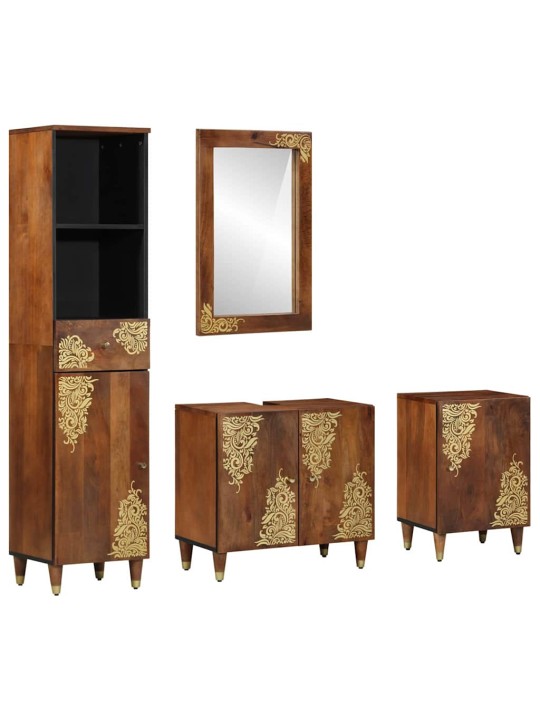 Vannasistabas mēbeļu komplekts 4 pcs brūna 62 x 33 x 58 cm