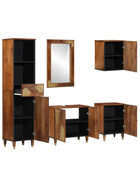 Vannas istabas mēbeļu komplekts 5 pcs brūna 38 x 33 x 160 cm