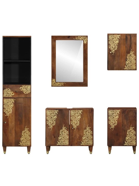 Vannas istabas mēbeļu komplekts 5 pcs brūna 38 x 33 x 160 cm