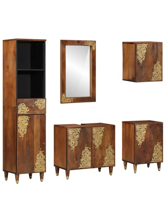 Vannas istabas mēbeļu komplekts 5 pcs brūna 38 x 33 x 160 cm