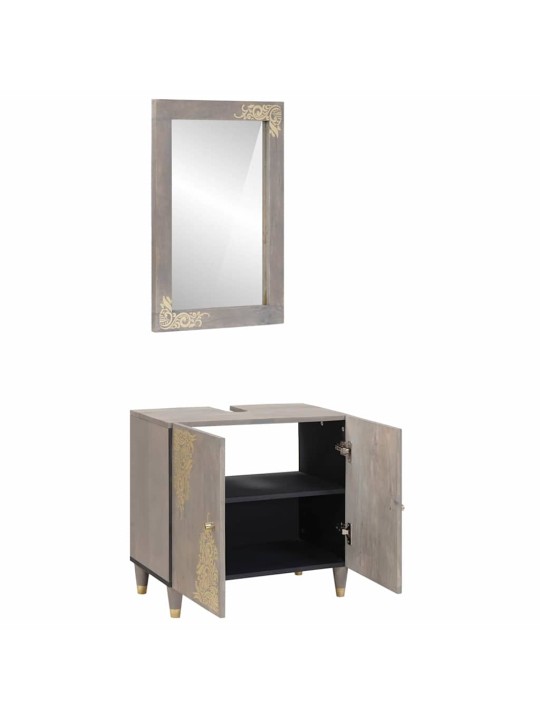 Vannas istabas mēbeļu komplekts 2 pcs pelēka 62 x 33 x 58 cm