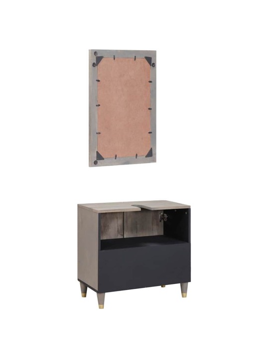 Vannas istabas mēbeļu komplekts 2 pcs pelēka 62 x 33 x 58 cm