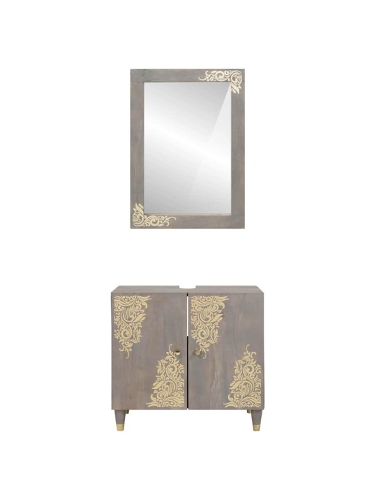 Vannas istabas mēbeļu komplekts 2 pcs pelēka 62 x 33 x 58 cm