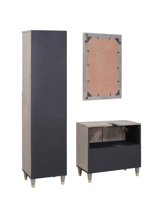 Vannas istabas mēbeļu komplekts 3 pcs pelēka 62 x 33 x 58 cm