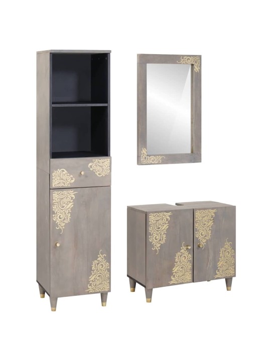 Vannas istabas mēbeļu komplekts 3 pcs pelēka 62 x 33 x 58 cm