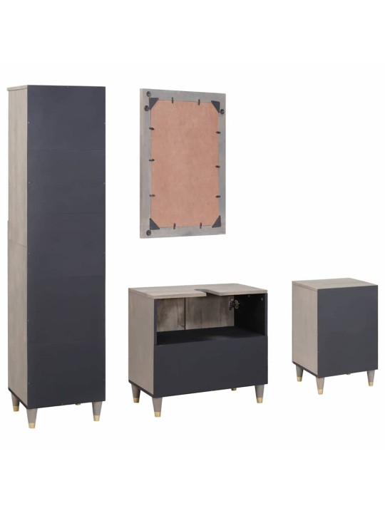 Vannas istabas mēbeļu komplekts 4 pcs pelēka 62 x 33 x 58 cm