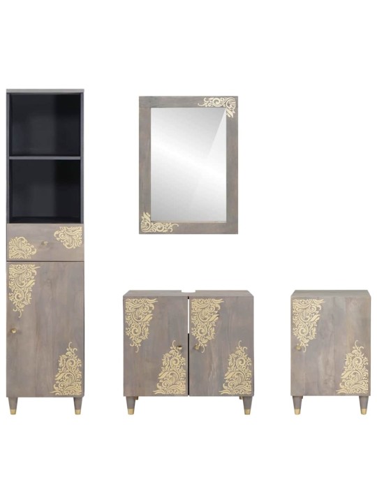 Vannas istabas mēbeļu komplekts 4 pcs pelēka 62 x 33 x 58 cm