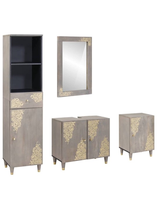 Vannas istabas mēbeļu komplekts 4 pcs pelēka 62 x 33 x 58 cm
