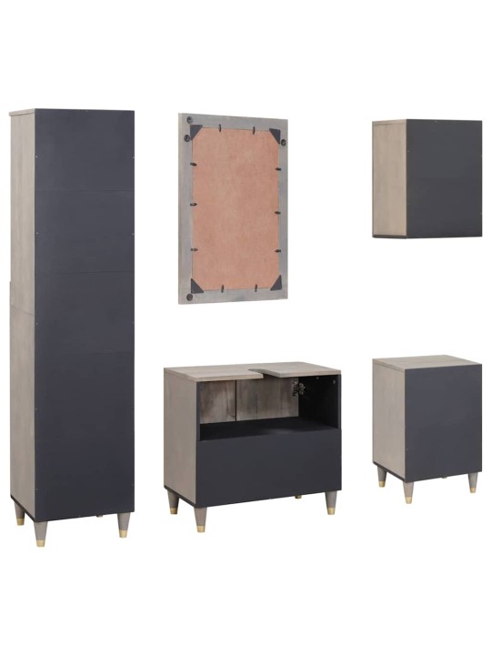Vannas istabas mēbeļu komplekts 5 pcs pelēka 62 x 33 x 58 cm