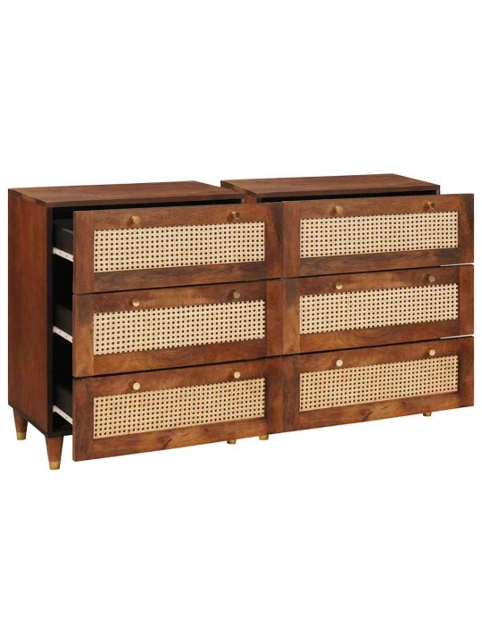 Kompakts skapīšu komplekts 2 pcs brūna 60 x 33.5 x 75 cm