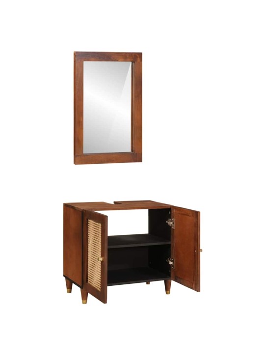 Vannas mēbeles ar atvilktni 2 pcs 62 x 33 x 58 cm cieta mango koksne