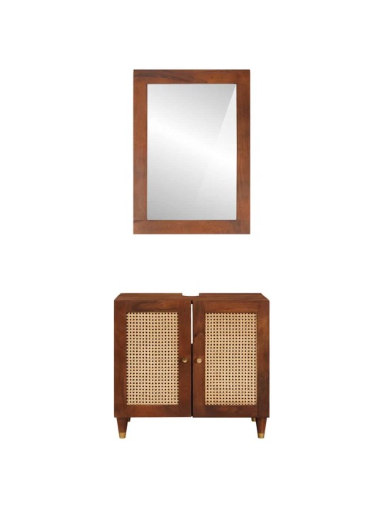 Vannas mēbeles ar atvilktni 2 pcs 62 x 33 x 58 cm cieta mango koksne