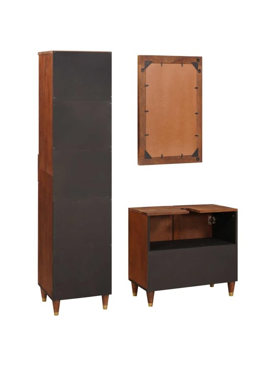 Vannas mēbeles ar atvilktni 3 pcs 38 x 33 x 160 cm cieta mango koksne