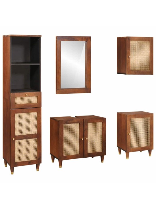 Vannas mēbeles ar atvilktni ar durvīm 5 pcs 38 x 33 x 160 cm