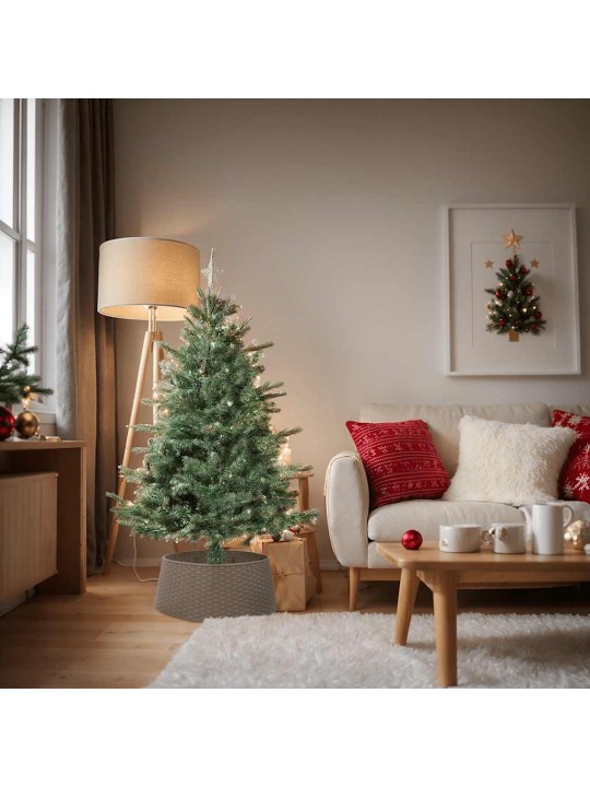 Ziemassvētku eglītes svārki brūni ø65x23 cm plastmasa
