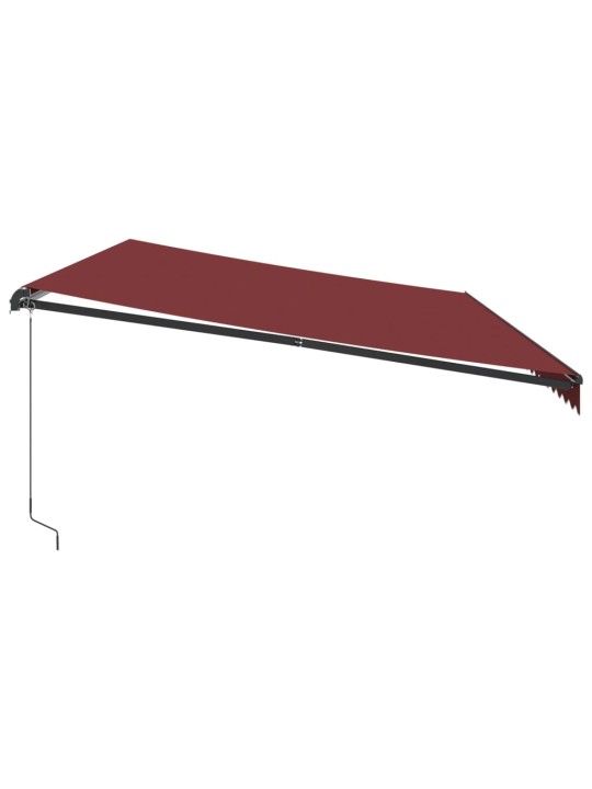 Izvelkama markīze ar led, manuāla, 600x300 cm, vīnsarkana