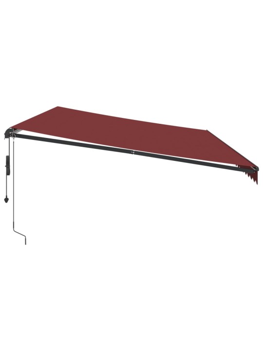 Automātiski izvelkama markīze, led, vīnsarkana, 600x300 cm