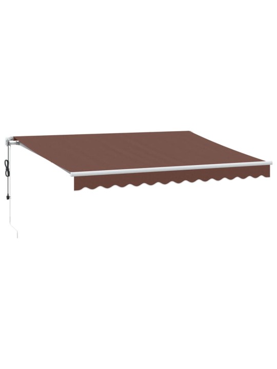 Izvelkama markīze ar led, manuāla, 350x250 cm, brūna