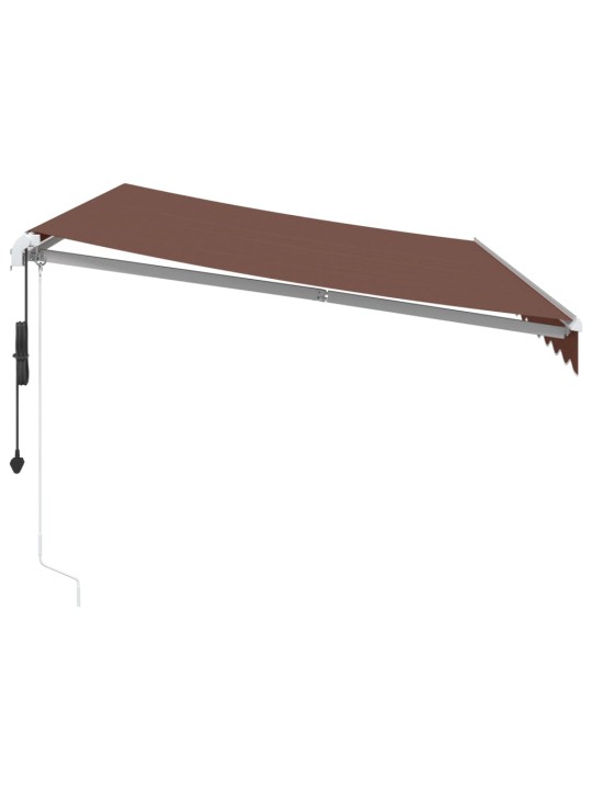 Izvelkama markīze ar led, manuāla, 350x250 cm, brūna