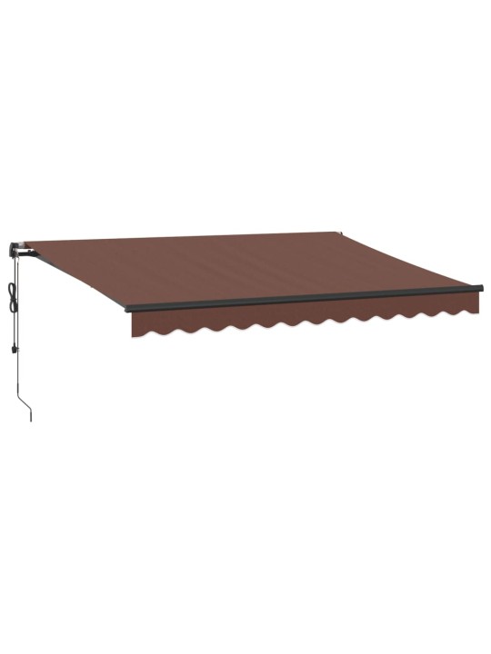 Izvelkama markīze ar led, manuāla, 350x250 cm, brūna