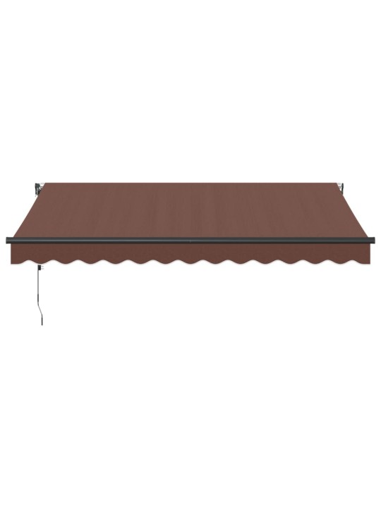 Izvelkama markīze ar led, manuāla, 350x250 cm, brūna
