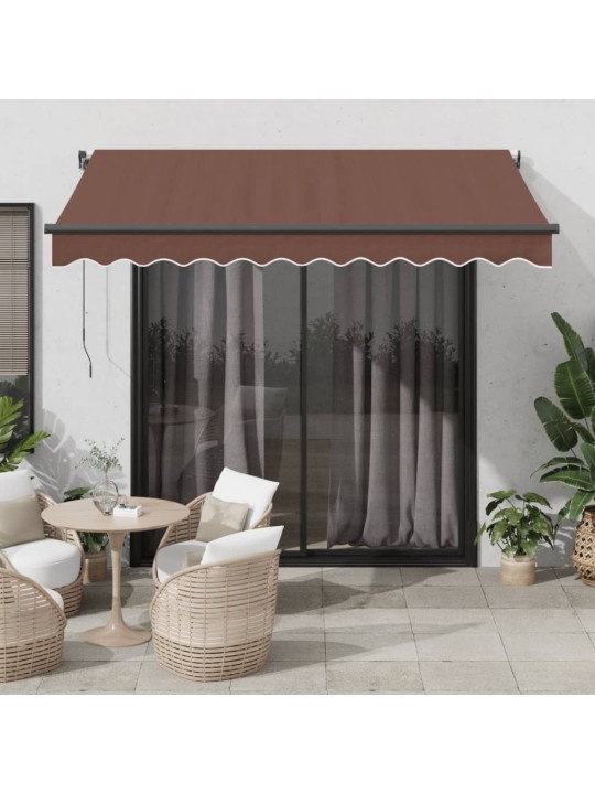 Izvelkama markīze ar led, manuāla, 350x250 cm, brūna
