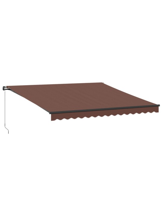 Izvelkama markīze ar led, manuāla, 400x300 cm, brūns