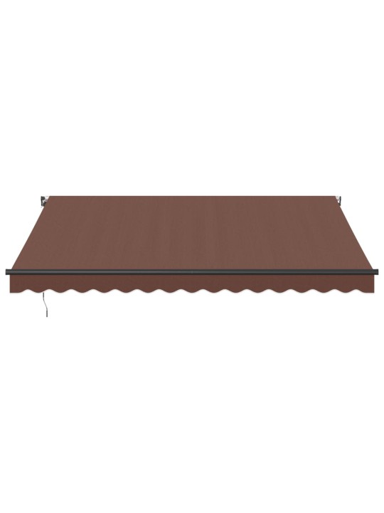 Izvelkama markīze ar led, manuāla, 400x300 cm, brūns