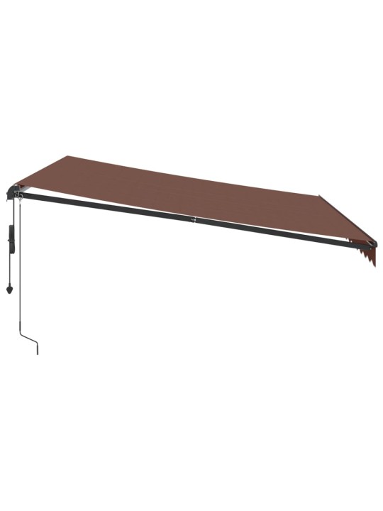 Izvelkama markīze ar led, 400x300 cm, automātiska, brūns
