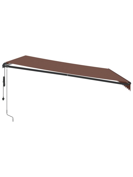 Izvelkama markīze ar led, automātiska, 450x300 cm, brūns