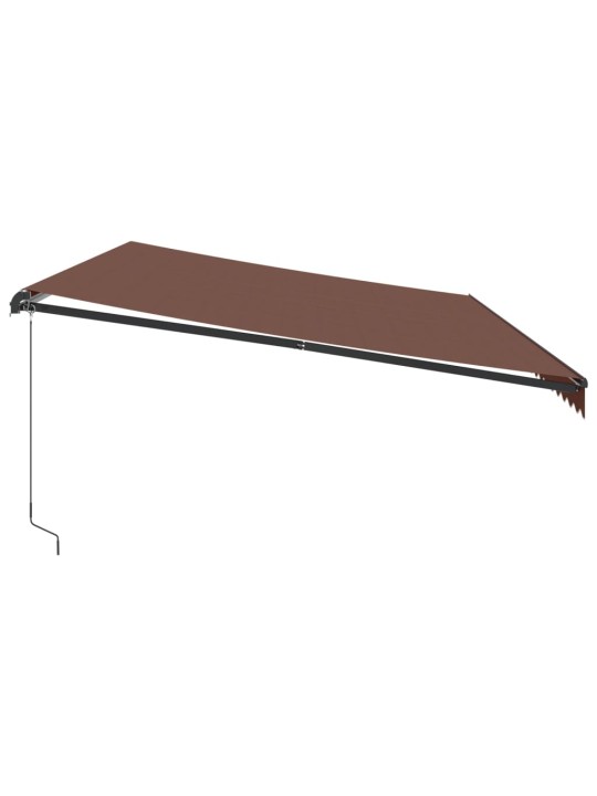 Izvelkama markīze ar led, manuāla, 600x300 cm, brūns