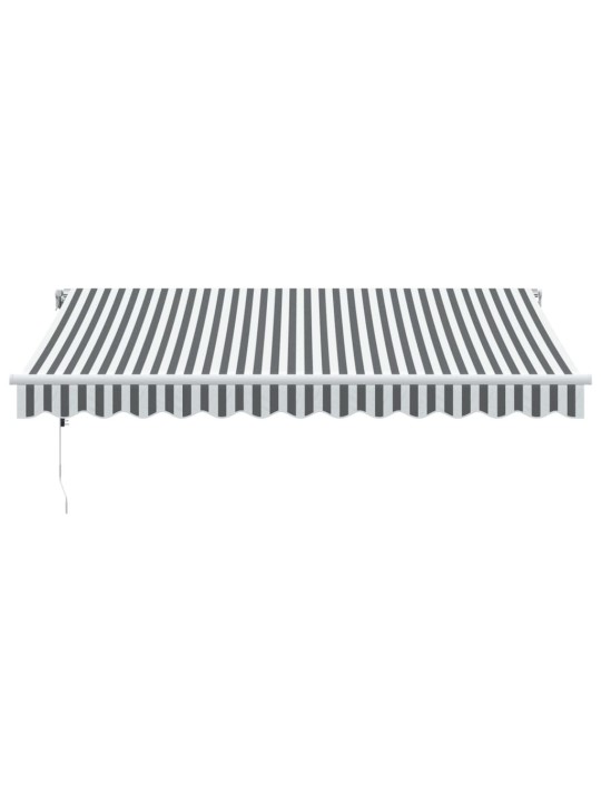 Automātiski izvelkama markīze, pelēka un balta, 350x250 cm