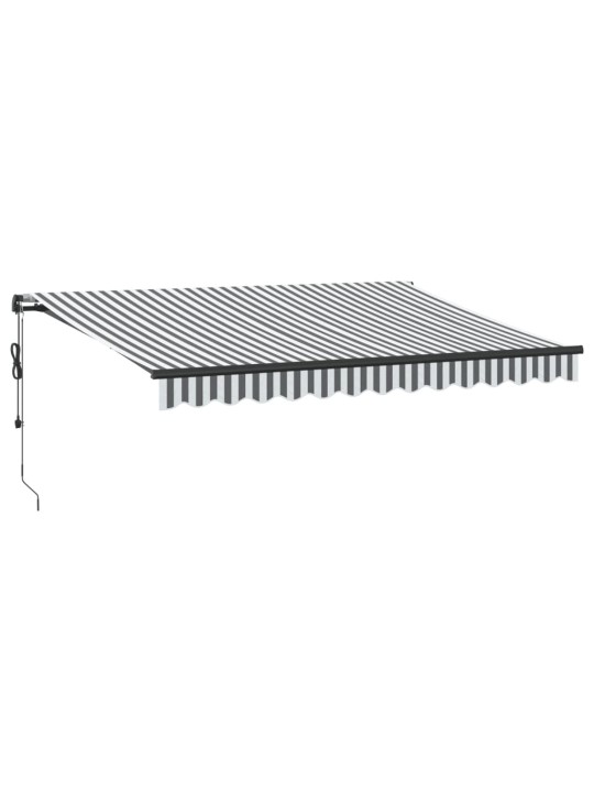 Automātiski izvelkama markīze, pelēka un balta, 350x250 cm