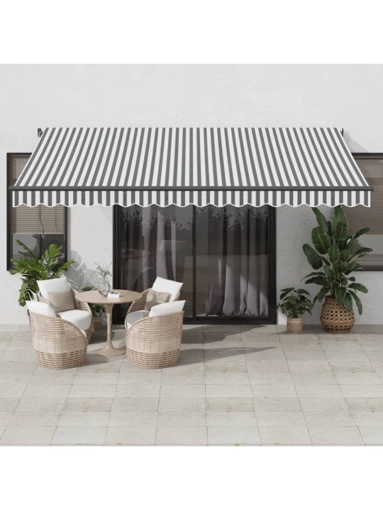 Automātiski izvelkama markīze, led, pelēka un balta, 450x300 cm